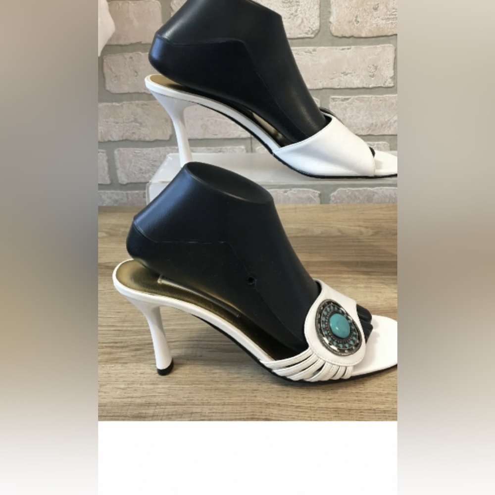 New, Monzo & Franco , Slip on white sandal heel size: 7.5 - Picture 1 of 9